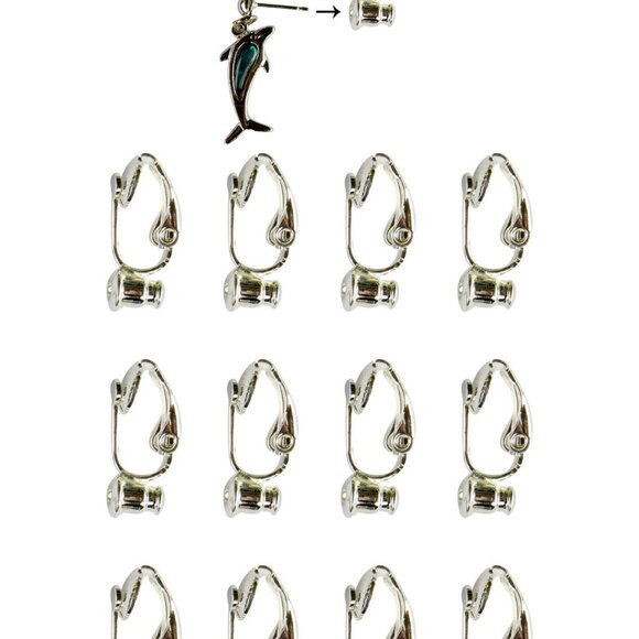 Earring Converters -NEW- Set of 12 (6 Pairs) Clip-on Clasps Non Pierced - Picture 3 of 5